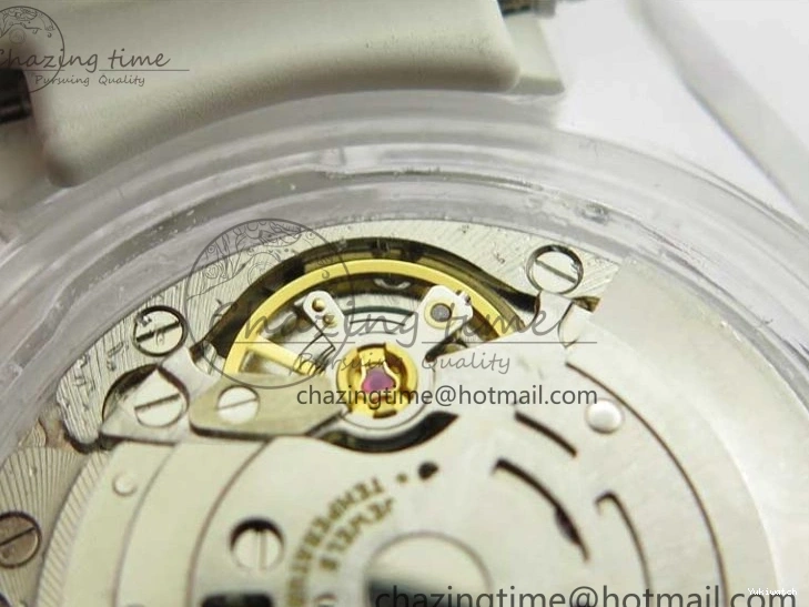 Best Phantomlab Edition 3AF White Dial Submariner VR3135 on Strap Rubber Blue Transparent Light 1109